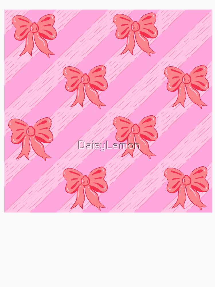 Coquette Pink Bows and Stripes by DaisyLemon