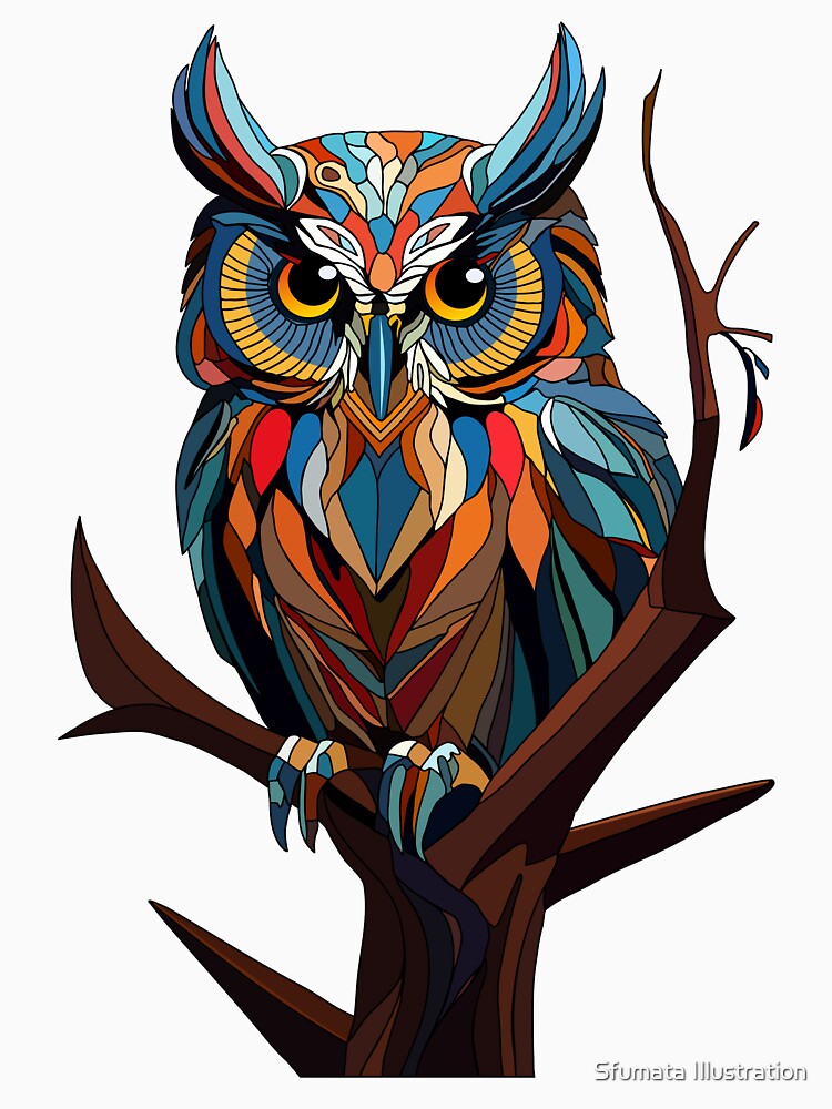 Owl in a tree by Sfumata Illustration