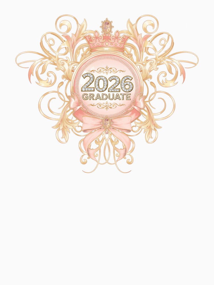2026 Graduate with Royal Crown Motif, Pink Bow & Diamonds by JeweledDesigns
