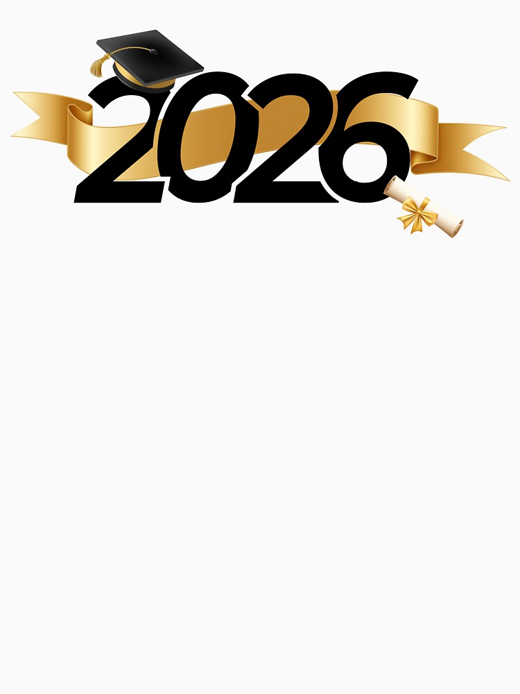 Graduate 2026 with Black Graduation Hat & Gold Ribbon by JeweledDesigns