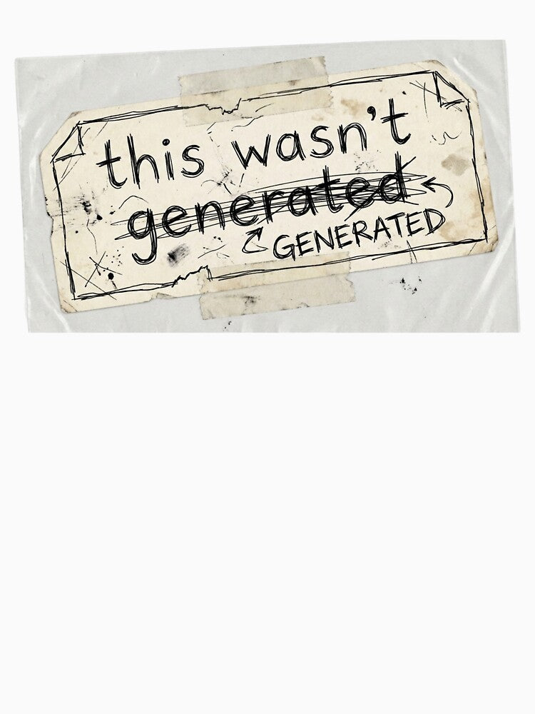 Hand-Drawn "This Wasn't Generated" Messy Sketch Art by QuietGlyph