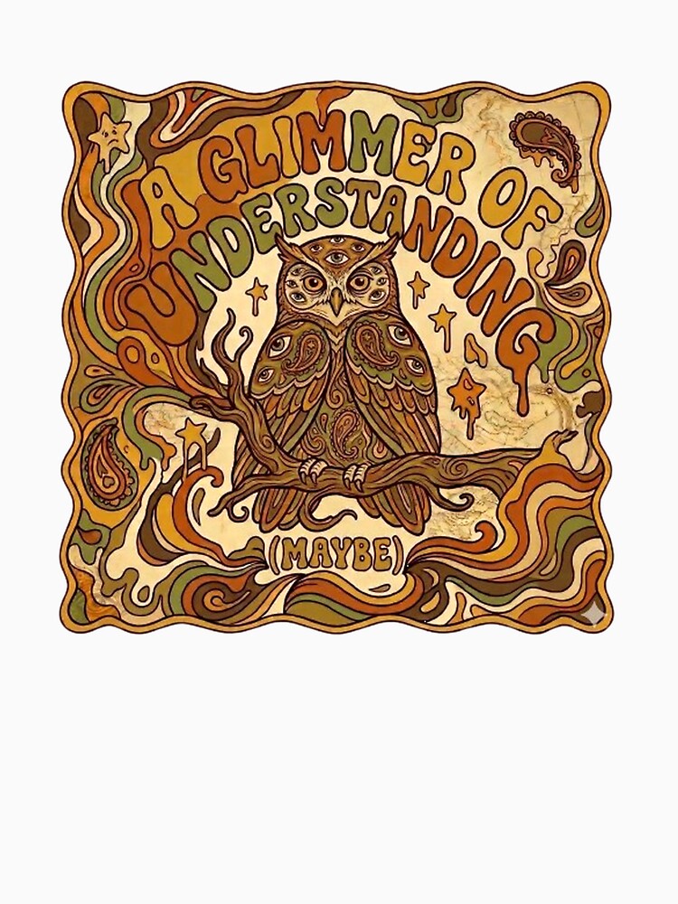 Vintage 70s Psychedelic Owl - A Glimmer Of Understanding Maybe - Retro Trippy Art by Neon & Neurosis