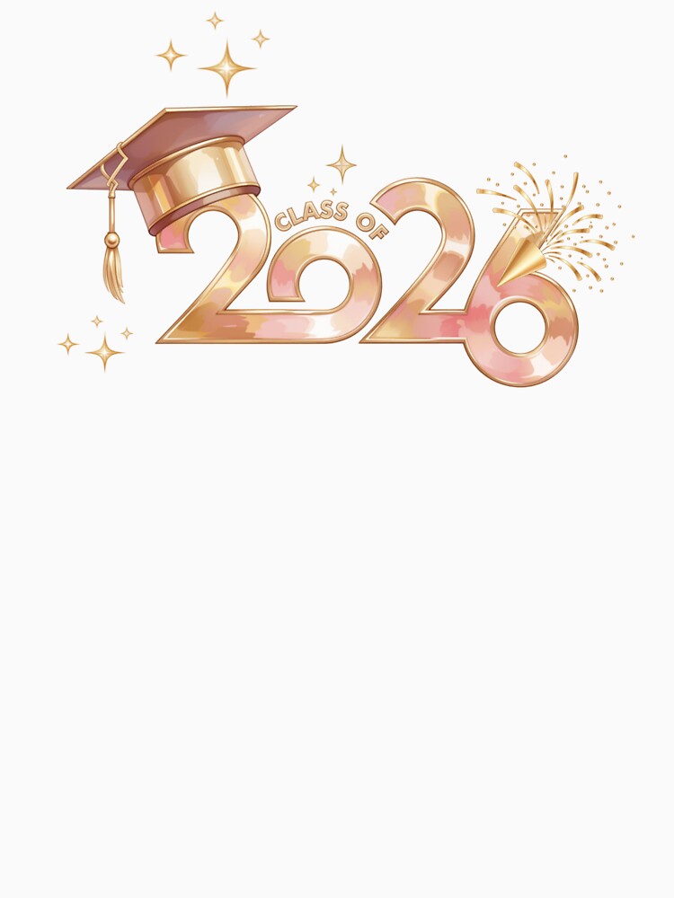 Class of 2026 Graduate with Rose Gold Graduation Hat & Stars by JeweledDesigns