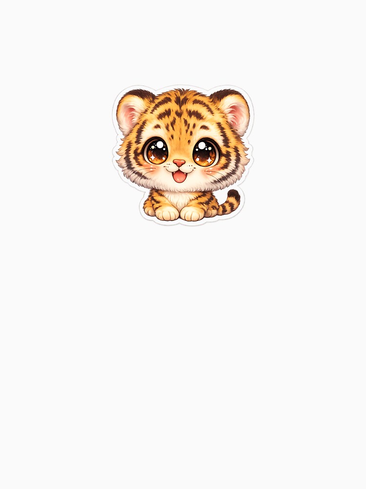 Big Head Tiger Cub Cute Sticker by VeloraDzyns