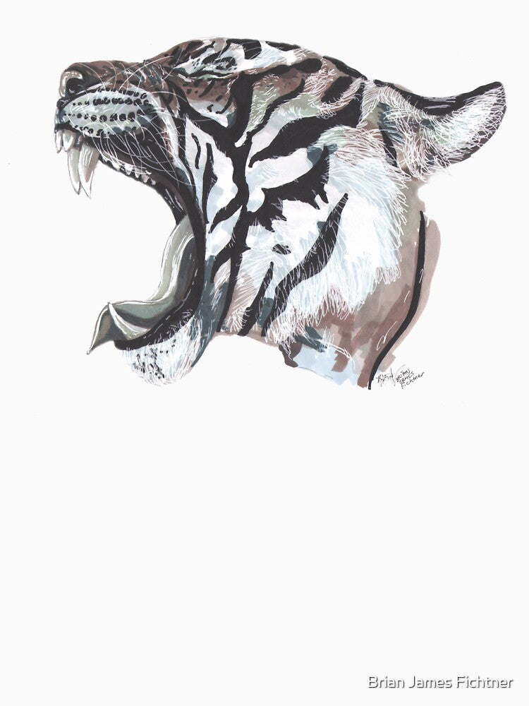 Stripey Yawning Tiger by Brian James Fichtner