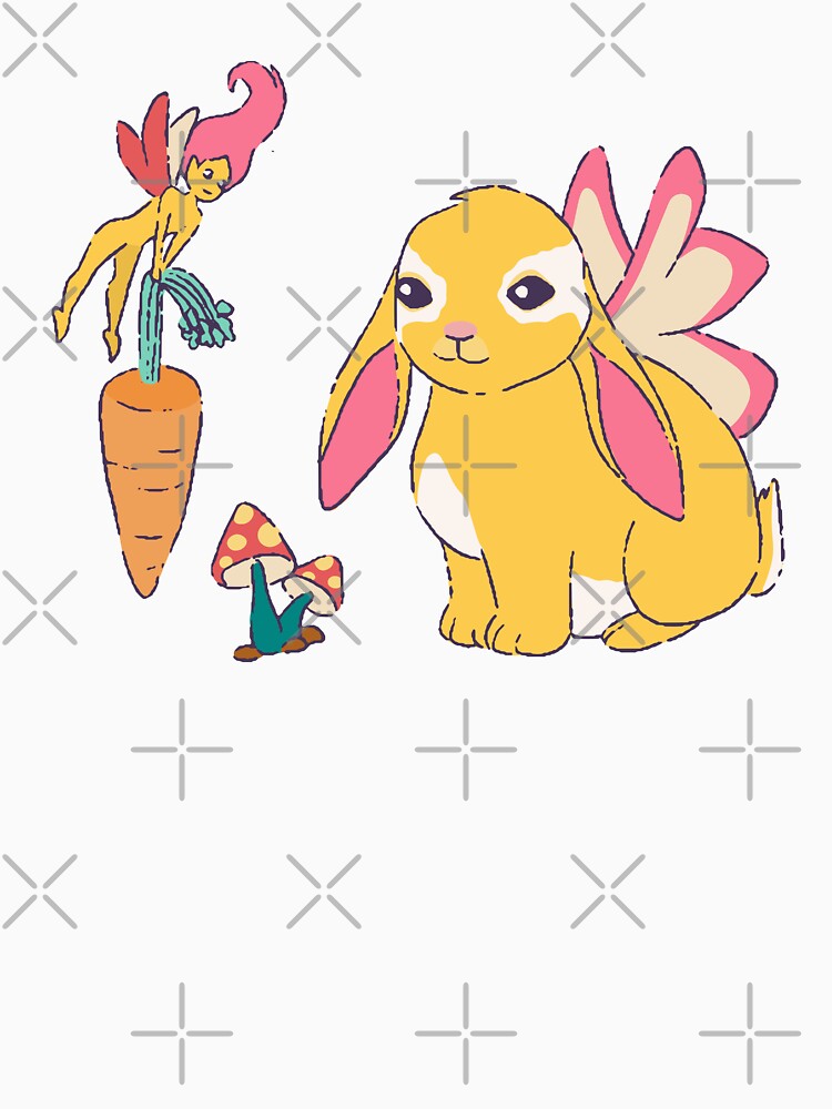 Kawaii Cottage Core Rabbit and mushroom - Fairy core by Paperfly Studio