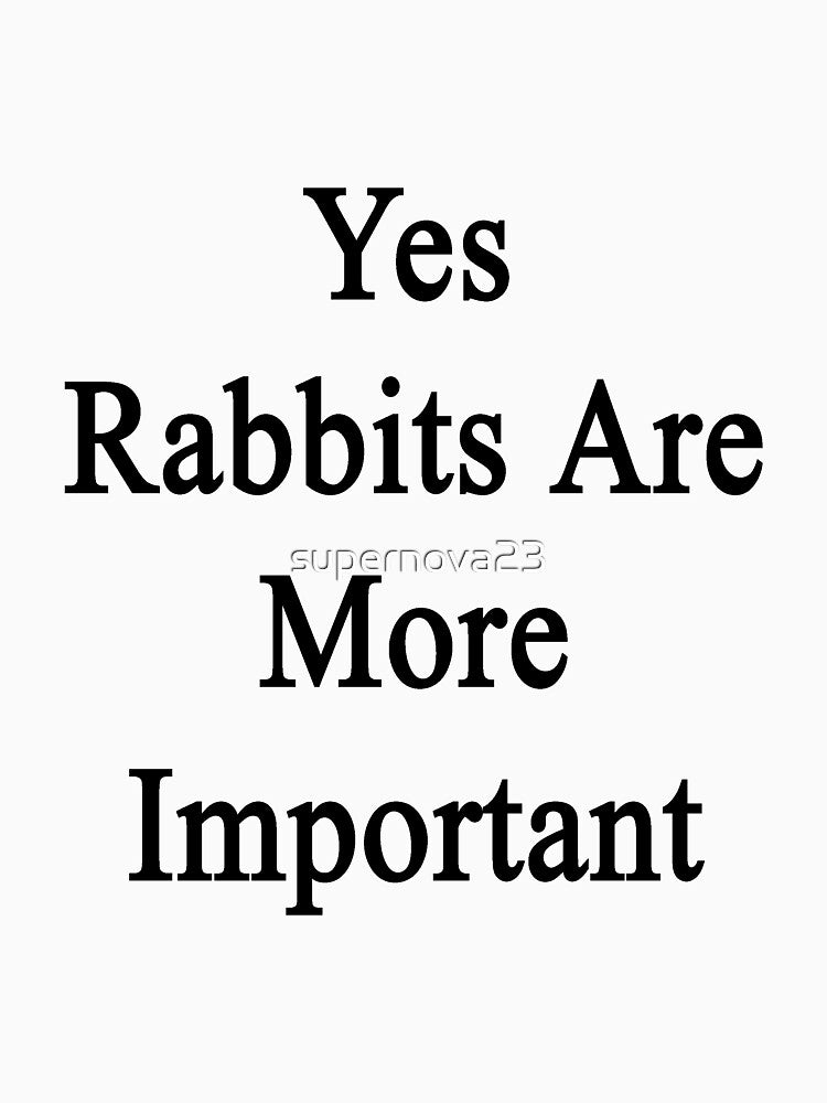 Yes Rabbits Are More Important by supernova23