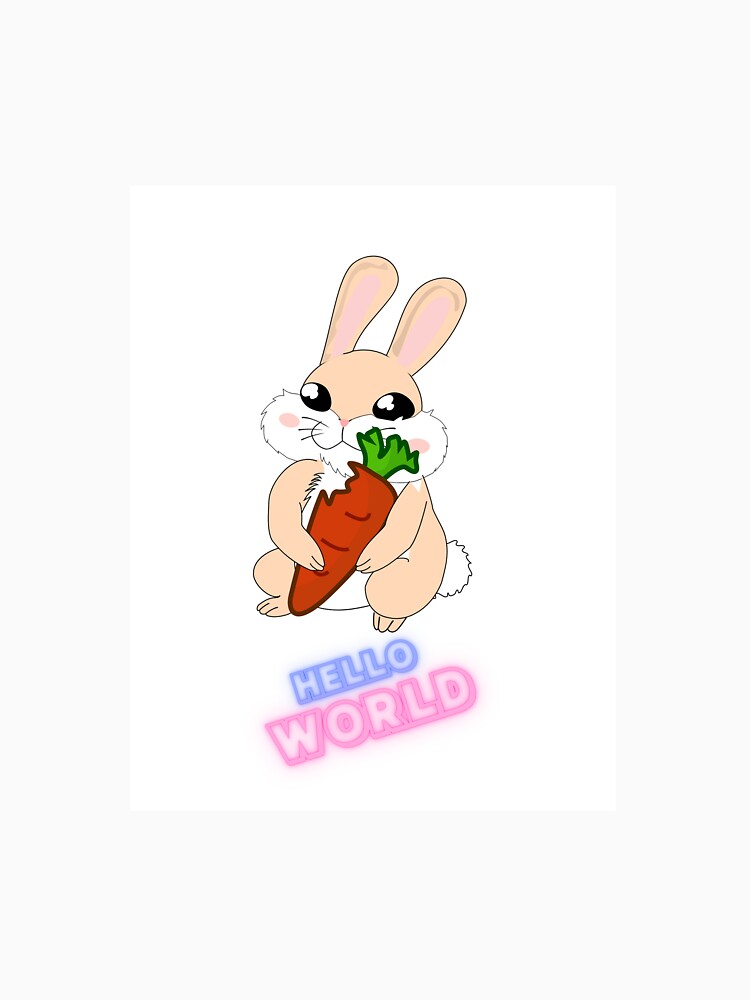 Hello world - Cute Rabbit Shirt by Waleed Kamel