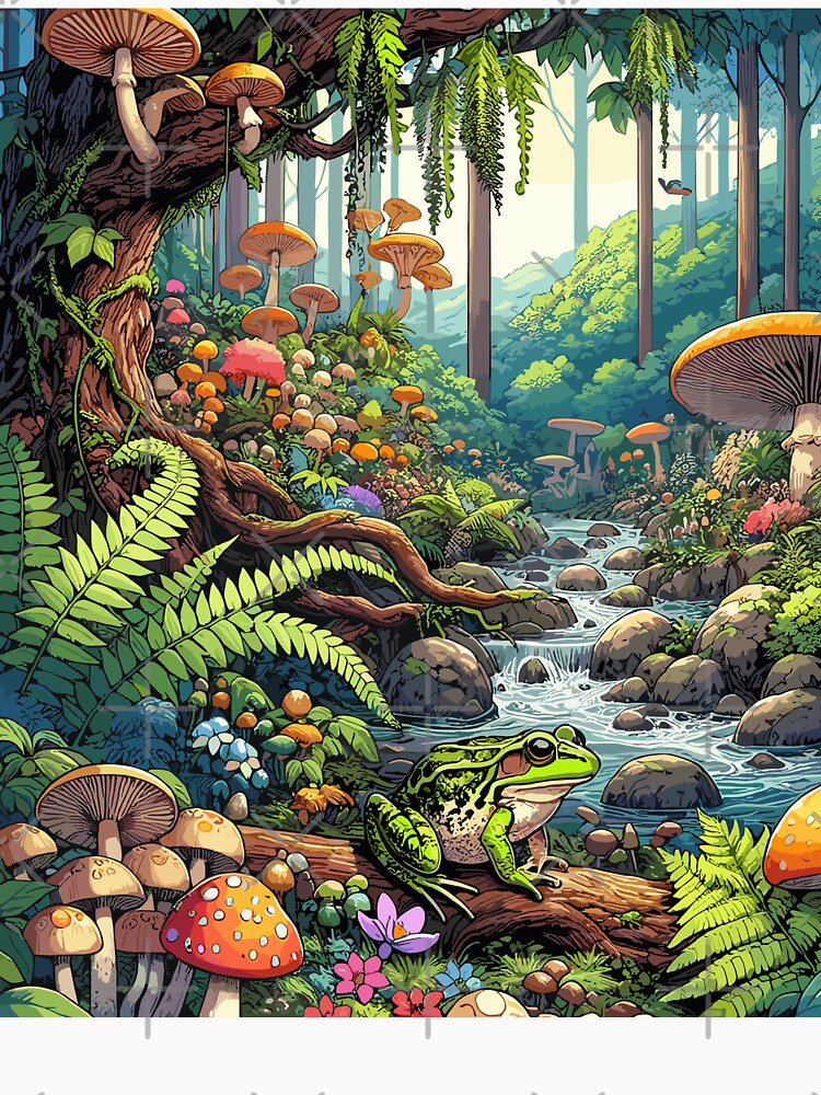 Goblincore Enchanting Forest River by RayCrimson