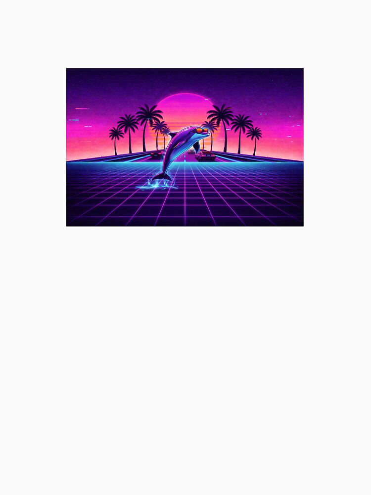 Retro Synthwave Dolphin Sunset - 80s Neon Aesthetic by DolphinWave