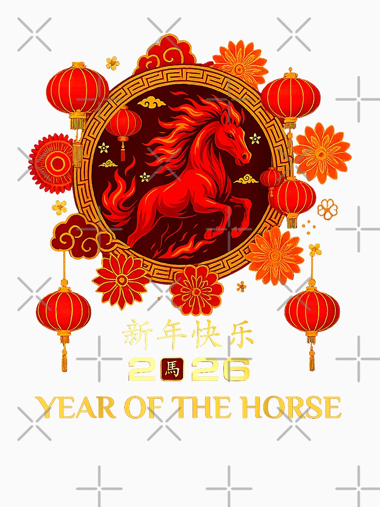 Happy New Year Year Of The Horse Lunar New Year Celebration by MerchDeviant