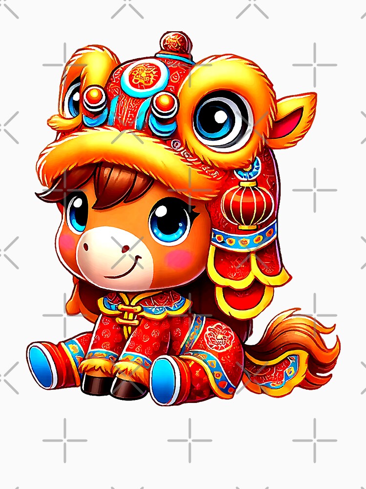 Happy Chinese New Year Festive Horse Zodiac Animal by MerchDeviant