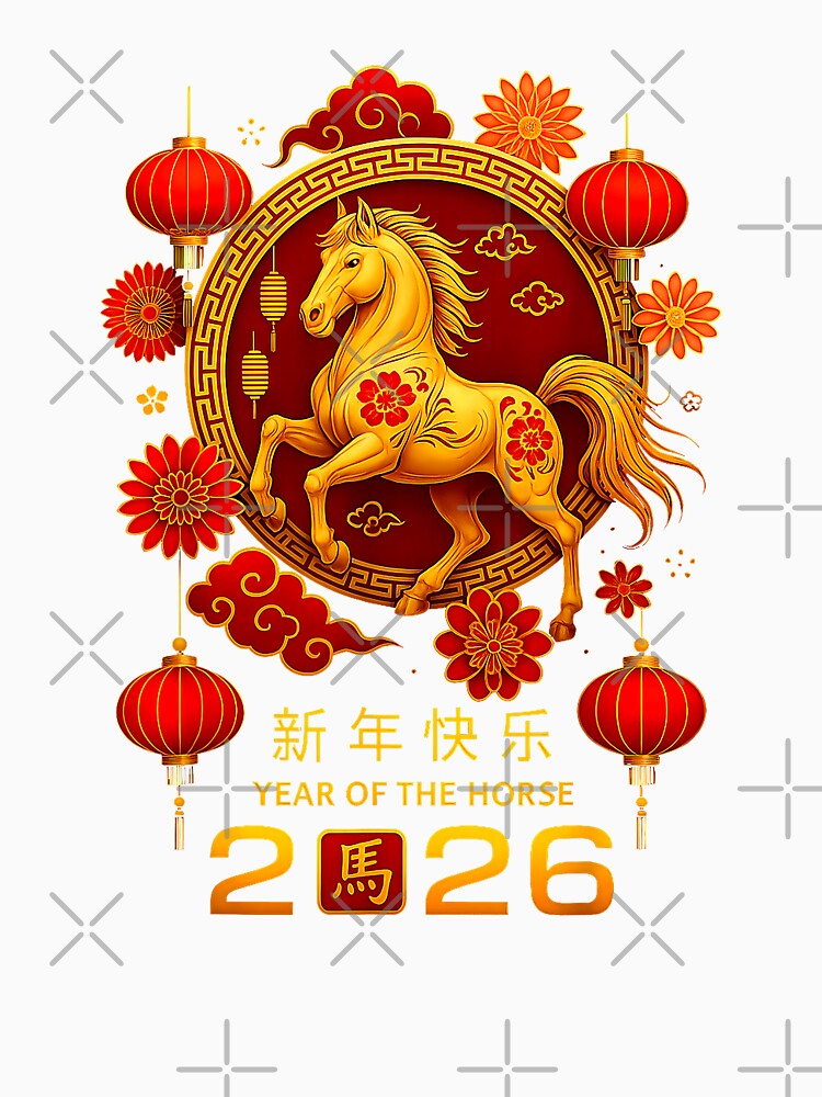 Happy New Year Year of The Horse 2026 Chinese Zodiac by MerchDeviant