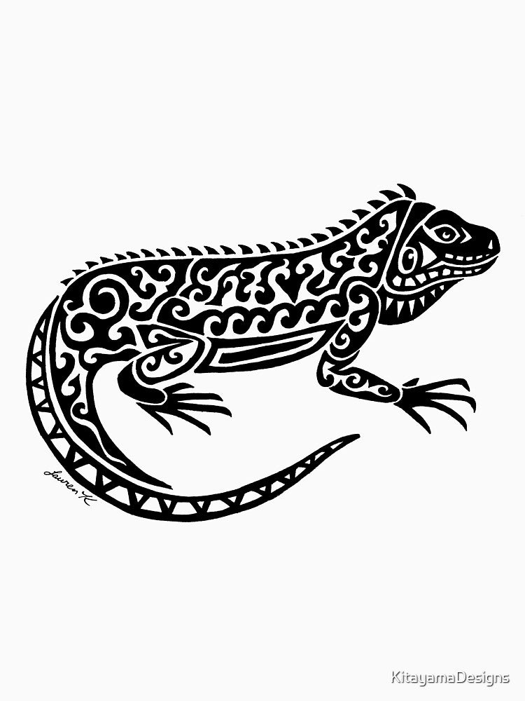 Lesser Antilles Iguana Tribal Design by KitayamaDesigns