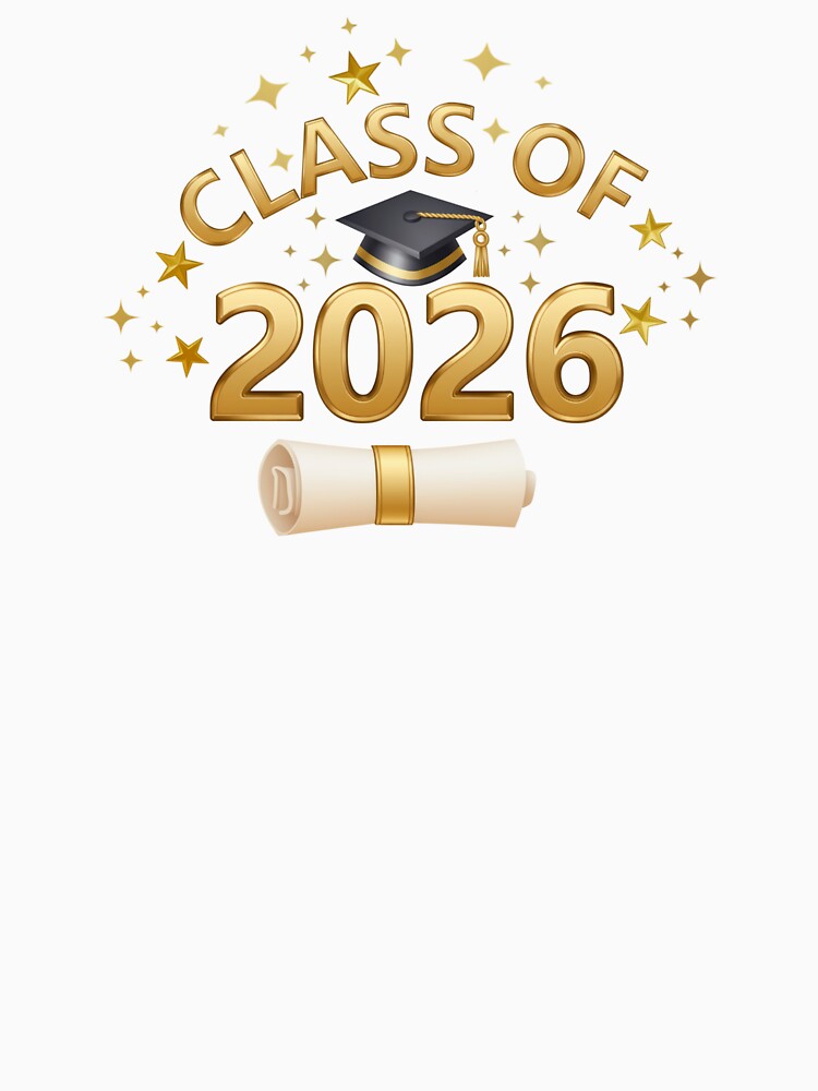 Class of 2026 Graduate with Black Graduation Hat, Diploma & Stars by JeweledDesigns