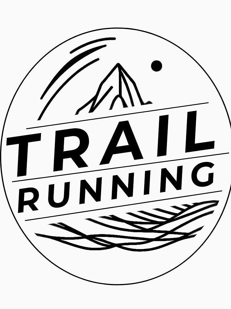 Trail running mountain minimalist line art badge by OutdoorMemories