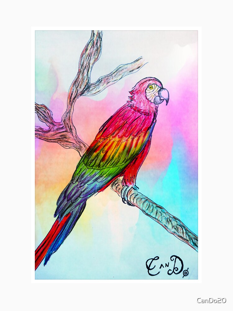 Colorful water colour background parrot by CanDo20