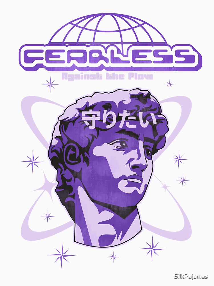 Fearless Against the Flow Y2K Black Japanese Streetwear Tee by SilkPajamas