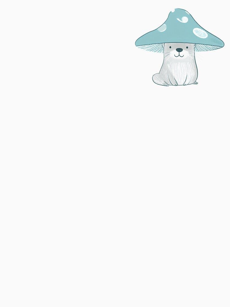 Cute Otter with Mushroom Hat – Cottagecore Forest Animal Illustration by Aerlume