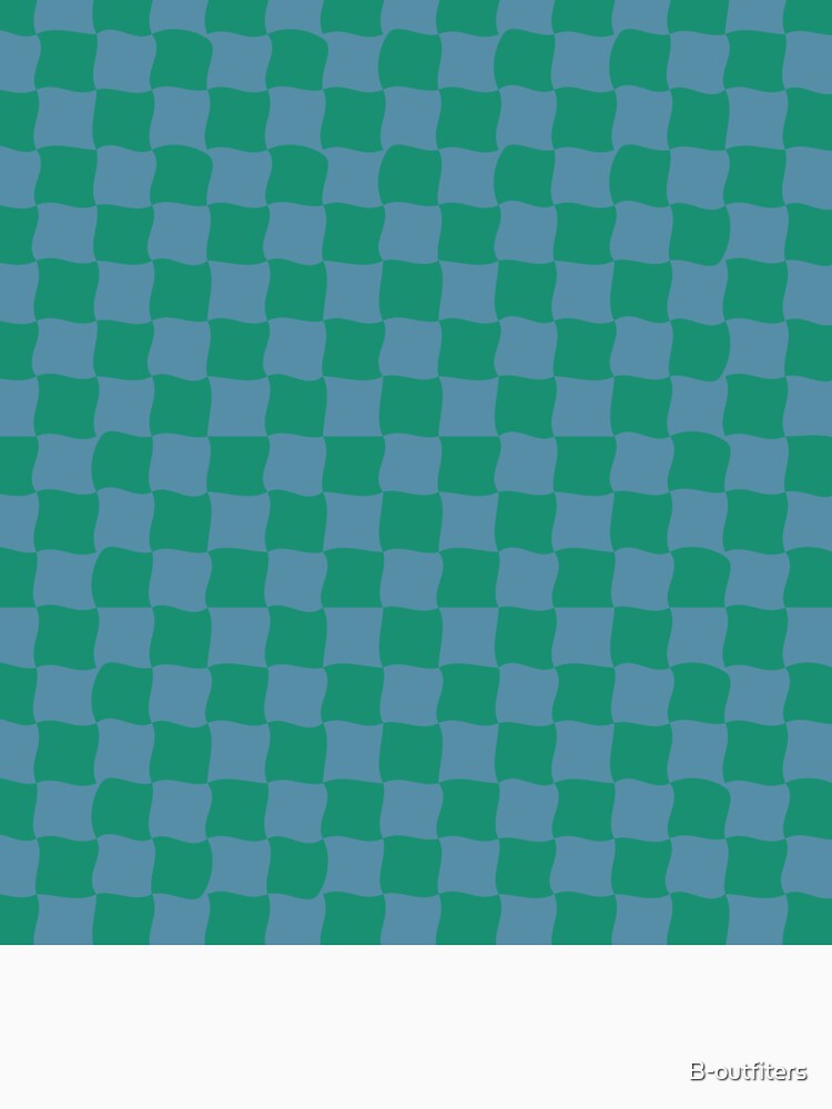 aqua and  pastel blue checkered pattern by B-outfiters