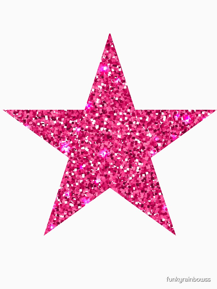 pink glitter star by funkyrainbowss