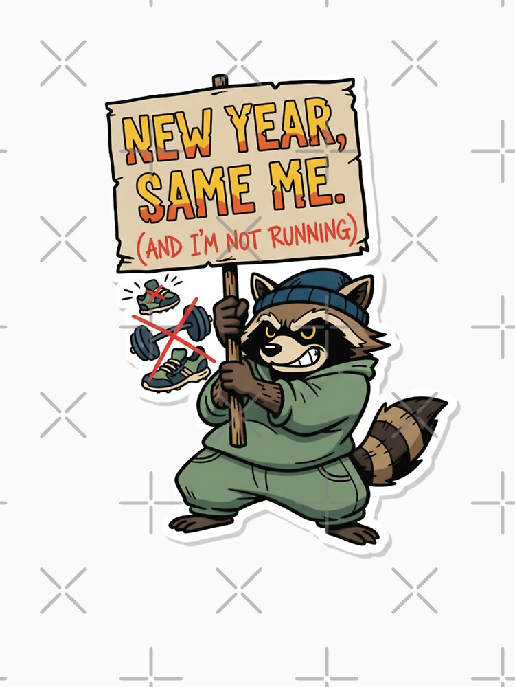 Funny New Year Resolution 2026 Same Me and I am not Running by TB Designs Official