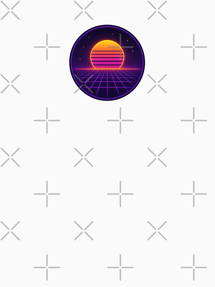 Neon Horizon Synthwave Badge by Le Grand Requin