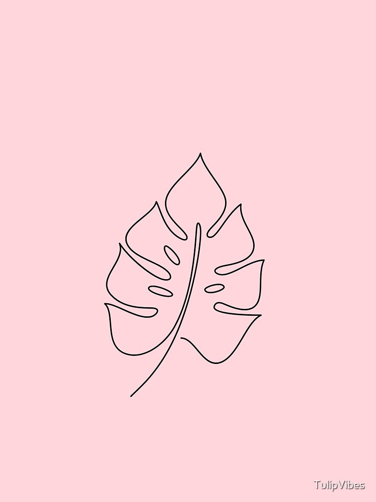Zen single leaf iPhone Case – Minimalist Nature Design (Pastel Pink) by TulipVibes