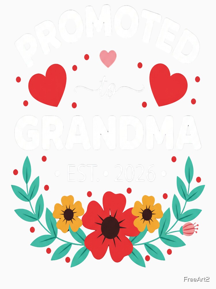 Promoted to Grandma EST 2026 Floral Announcement Gift by FreeArt2