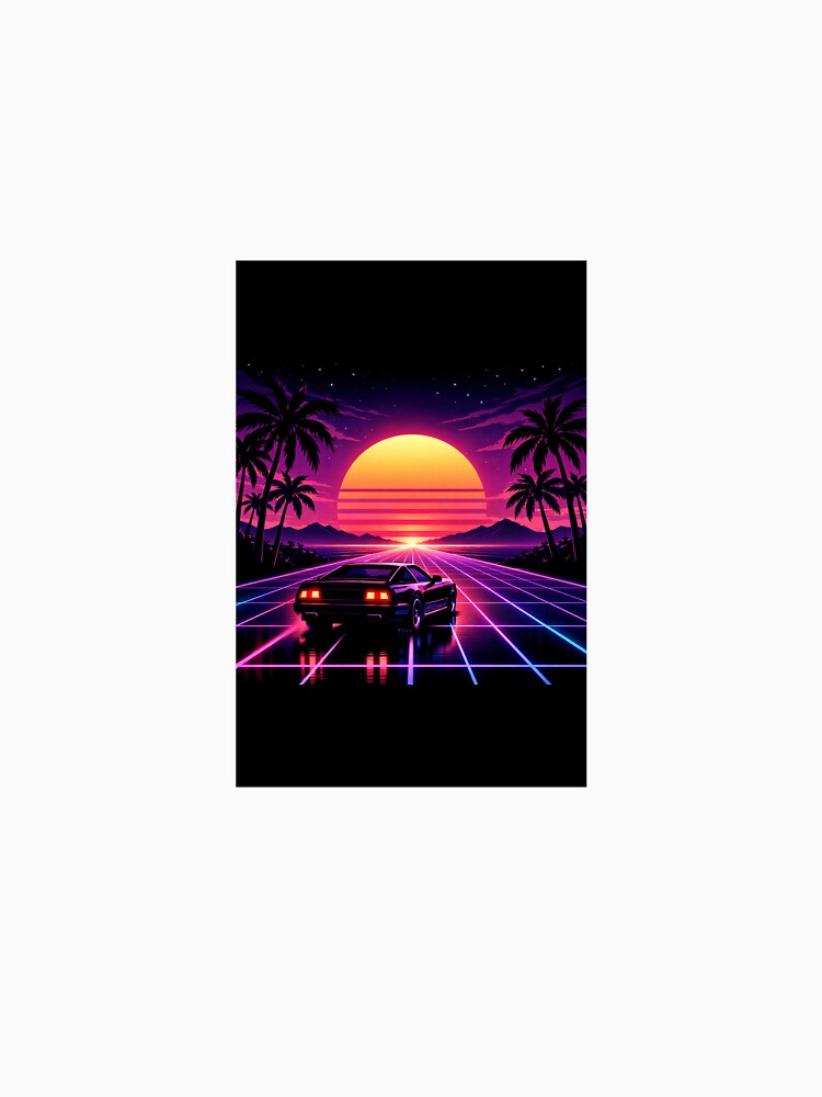 Retro Synthwave Sunset 80s - Neon Aesthetic by kairosartofficial
