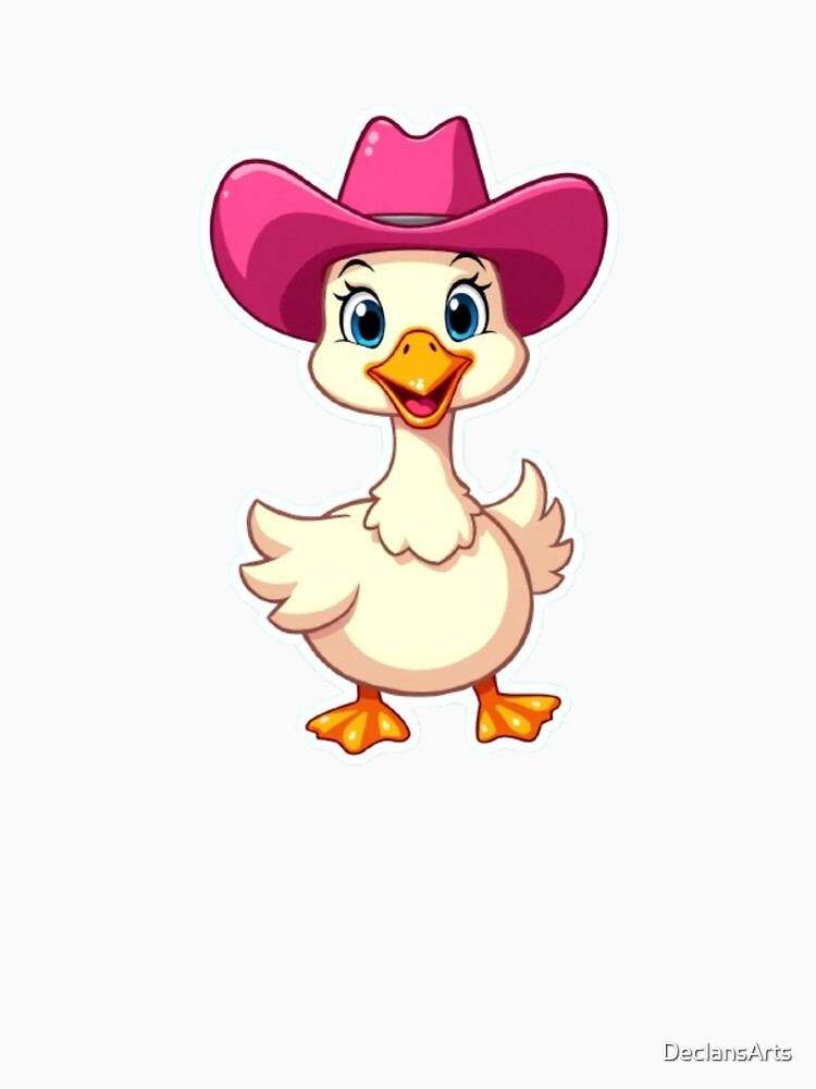 Goose – Funny Cartoon Goose in a Pink Cowboy Hat by DeclansArts