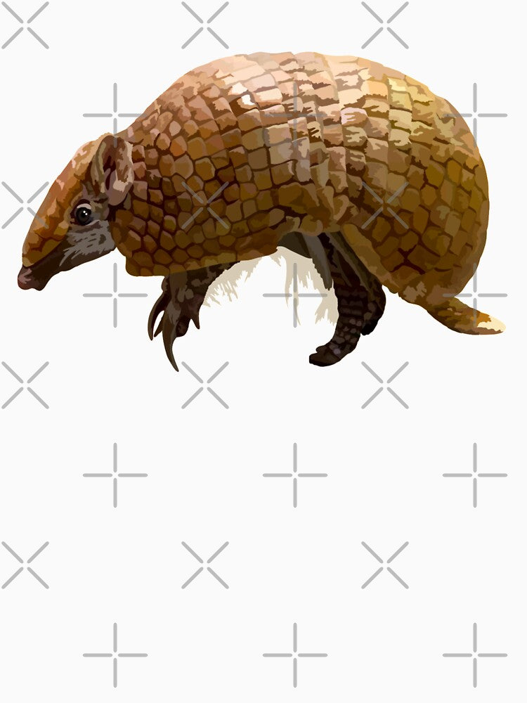 T is for Three Banded Armadillo,Three-Banded Armadillo Artwork – Distinctive Armored Mammal Illustration and Wildlife Design by PrettylittlepastelUk
