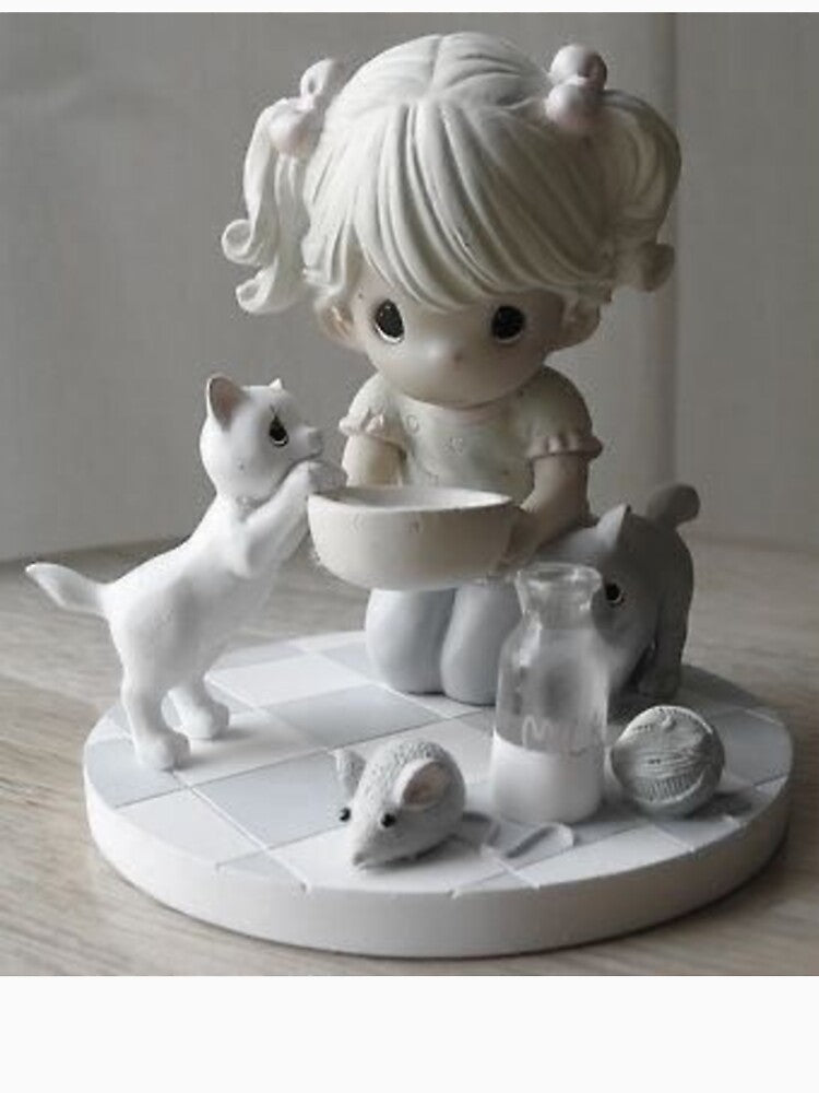 Precious Moments Girl and Cat by derpinaa