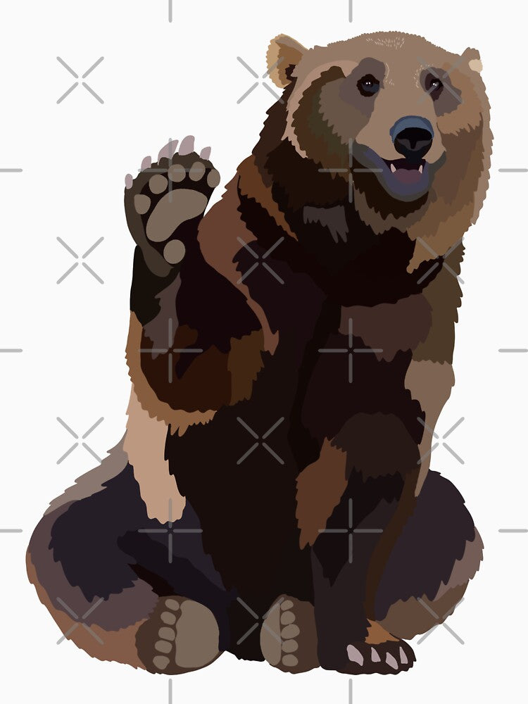B is for Brown Bear,Brown Bear Illustration – Wildlife Art for Nature and Animal Lovers by PrettylittlepastelUk