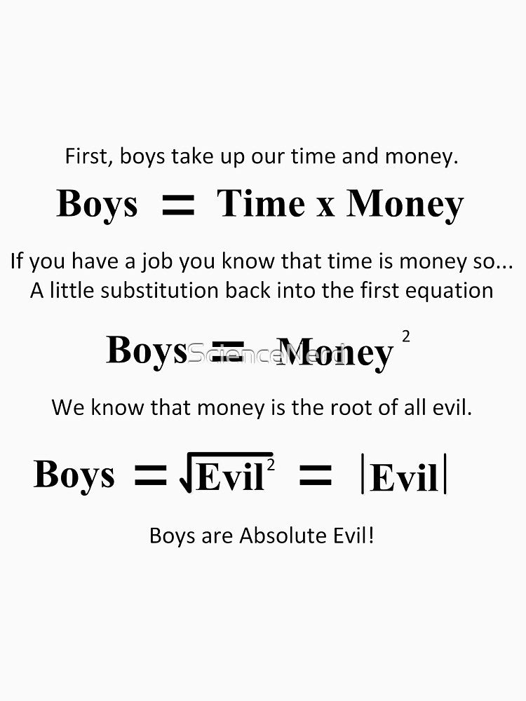 Proof that boys are absolute evil. by ScienceNerd