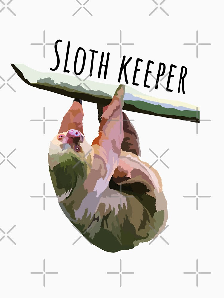 S is for Sloth Keeper,Sloth Keeper Design – Dedicated Wildlife Care and Gentle Animal Keeper Artwork by PrettylittlepastelUk