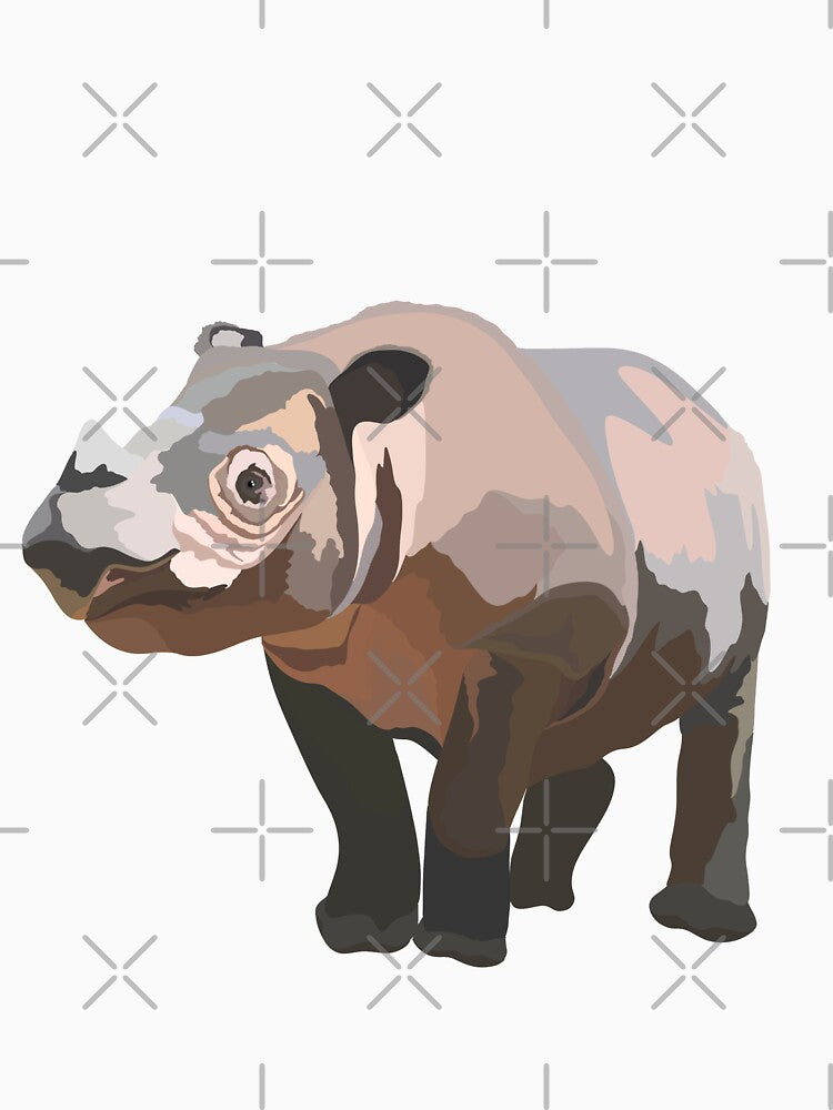 S is for Sumatran Rhino, Sumatran Rhino Illustration – Rare and Endangered Asian Rhino Artwork by PrettylittlepastelUk