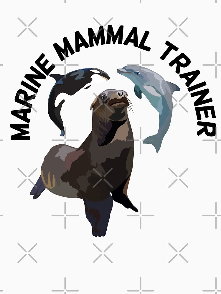 Marine Mammal Trainer , Marine Mammal Trainer Illustration – Ocean Wildlife Caregiver Art Print by PrettylittlepastelUk