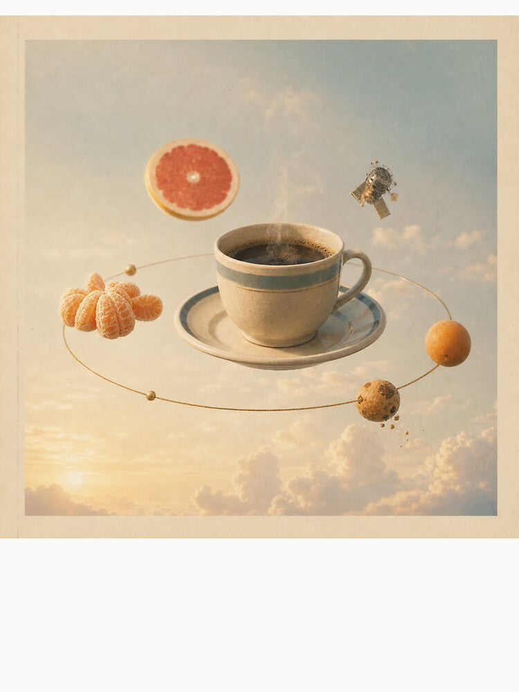 Coffee Cup Morning Orbit by Quiet Badge Studio