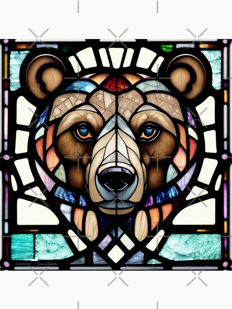 Stained Glass Bear Head by DBSR-LLC