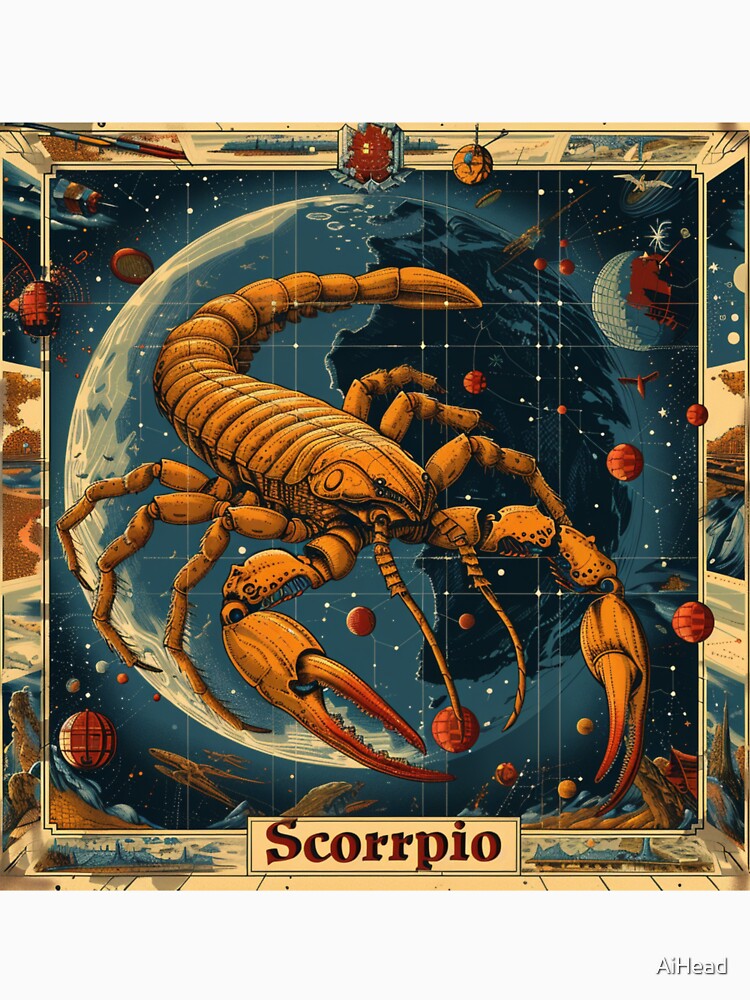 Vintage SciFi Style Scorpio Zodiac Sign by AiHead