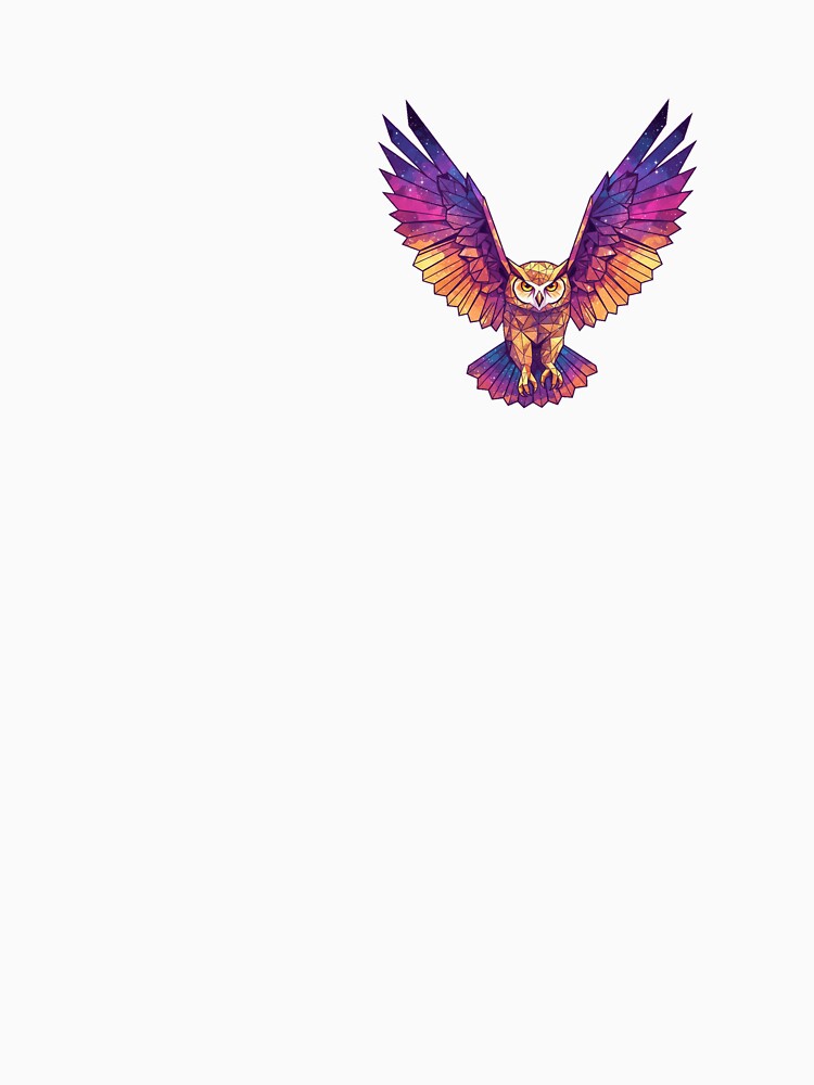 Cosmic Owl – Geometric Low-Poly Galaxy Digital Art Illustration for Stickers, Apparel, and Prints by Cosmic Critters Decals