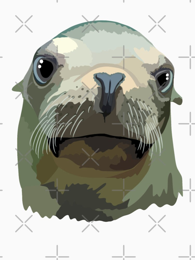 S is for Sealion,Sea Lion Artwork – Marine Mammal Illustration and Coastal Wildlife Design by PrettylittlepastelUk