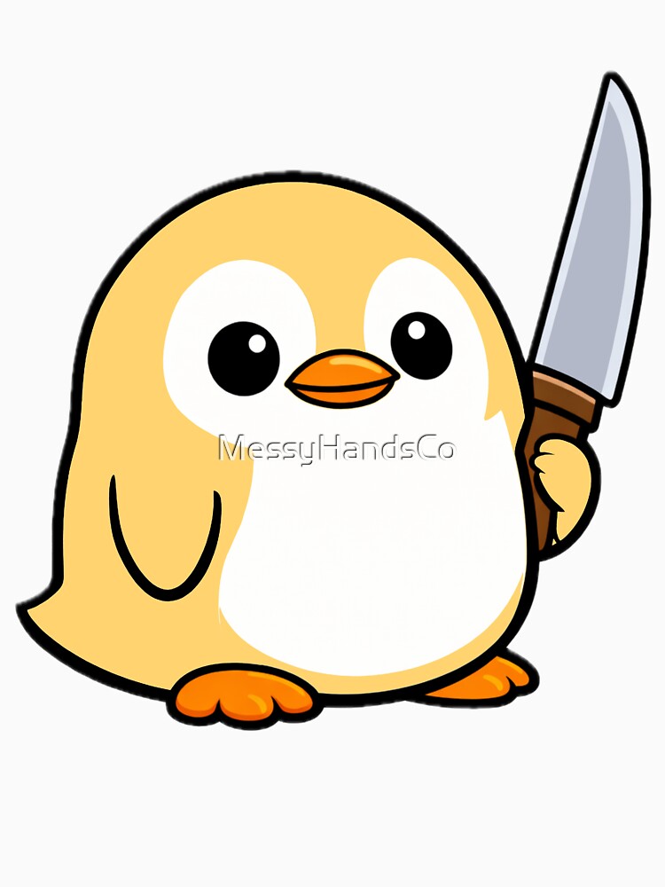 Crazy Yellow Penguin by MessyHandsCo