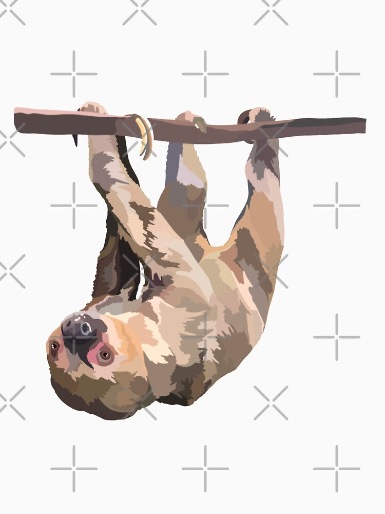 T is for Two Toed Sloth,Two-Toed Sloth Artwork – Gentle Mammal Illustration and Tropical Wildlife Design by PrettylittlepastelUk