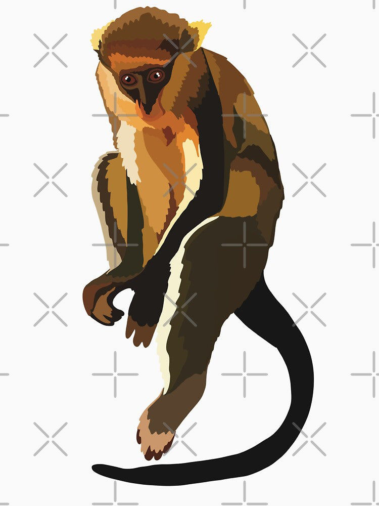 M is for Mona Monkey,Mona Monkey Illustration – Vibrant Primate Art for Wildlife and Nature Lovers by PrettylittlepastelUk
