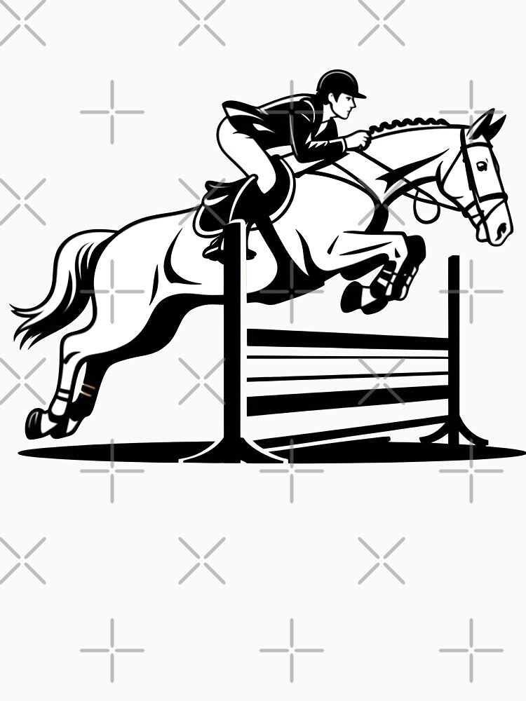 Equestrian Show Jumping Horse Rider Silhouette Clean Minimal Sport Design by WearVerse440