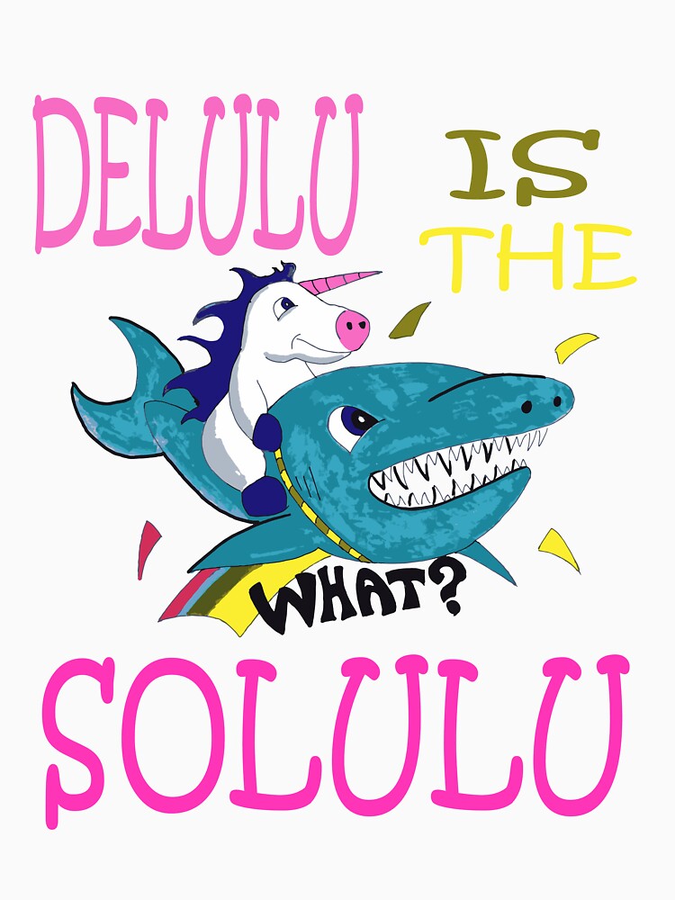 Delulu is the Solulu unicorn riding shark by FilMate