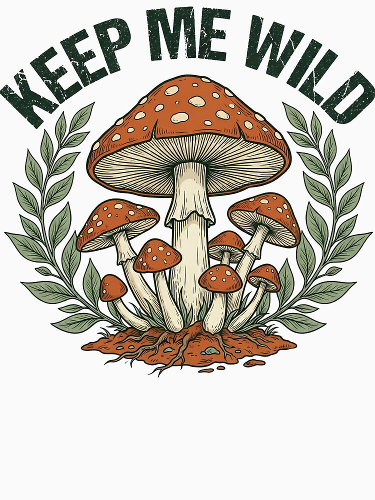 Keep Me Wild Cottagecore Mushroom T-Shirt – Fly Agaric Forest Fungi Pastel Goblincore Aesthetic by Nyx Creates