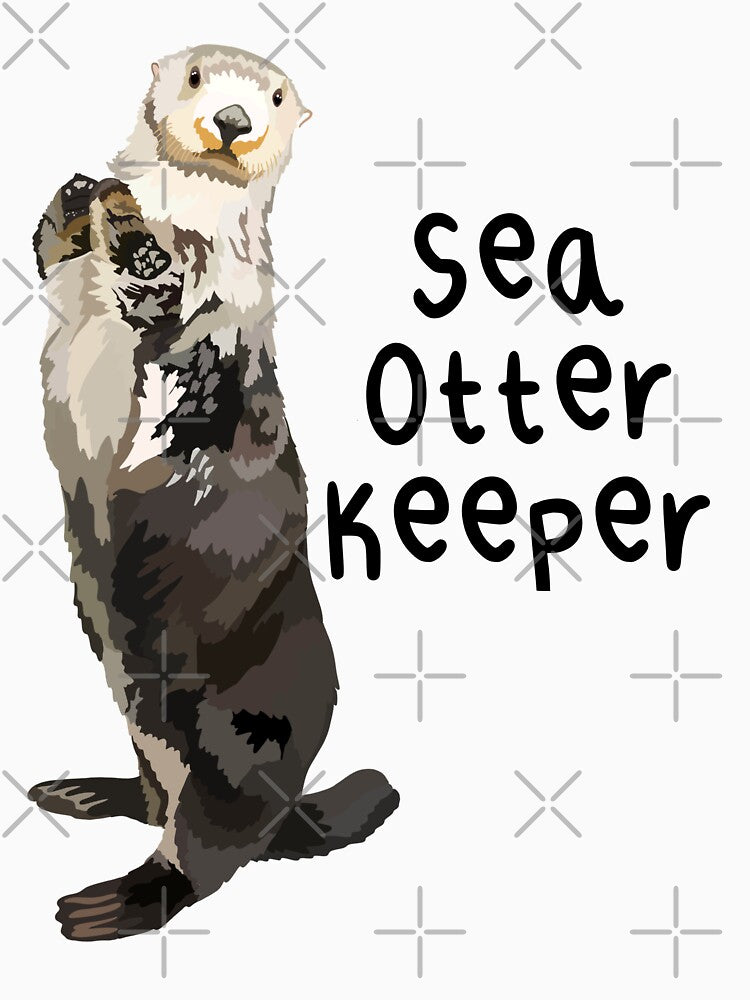 S is for Sea Otter Keeper,Sea Otter Keeper Design – Dedicated Care and Conservation of Marine Mammals Artwork by PrettylittlepastelUk
